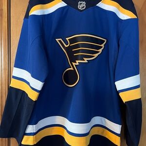 Fanatics Blue and Gold Hockey Jersey